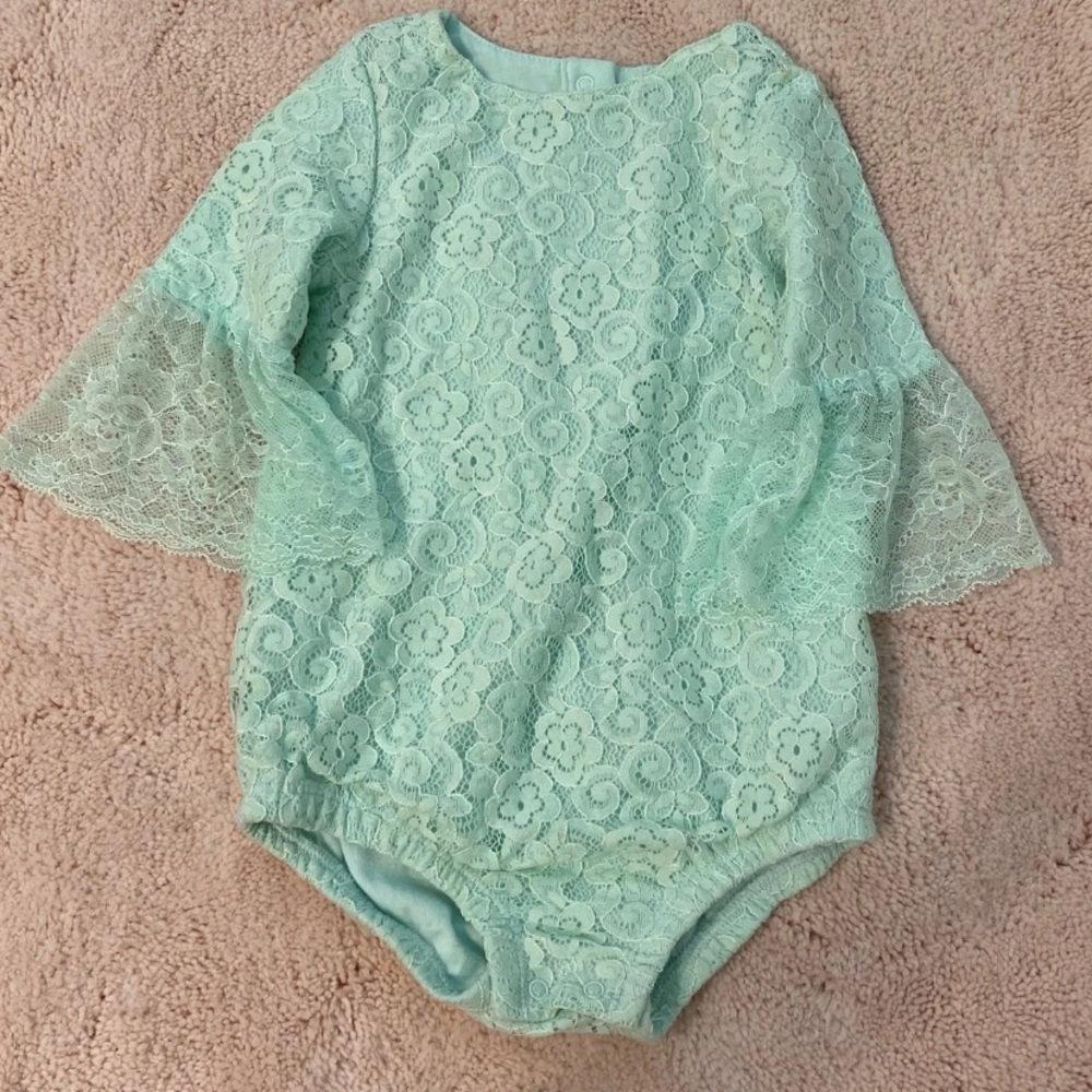 Mint Lace Onesie
